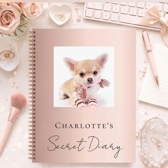 Diary dog pet photo rose gold notebook (Creator Uploaded)
