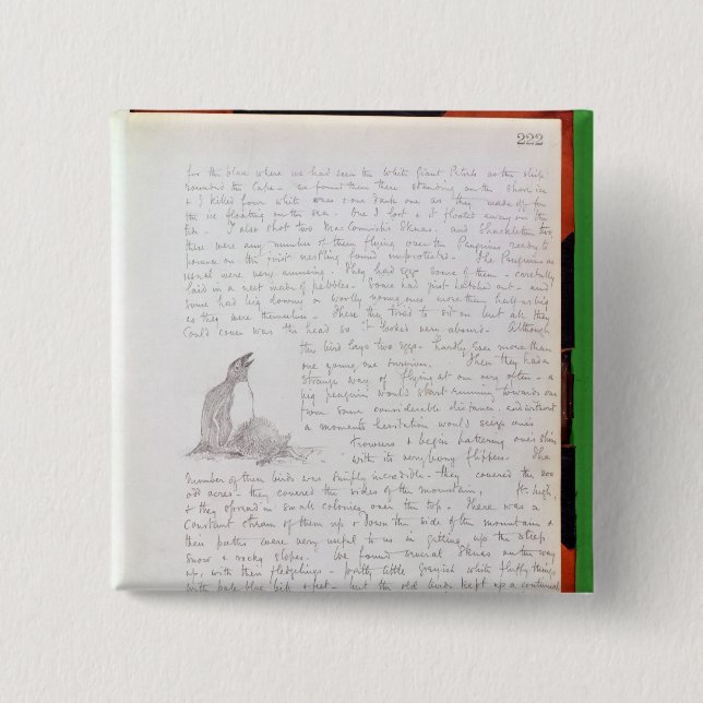 Diary Entry for 9th January, 1902 2 Inch Square Button (Front)