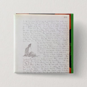 Diary Entry for 9th January, 1902 2 Inch Square Button