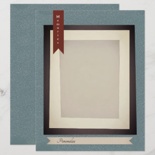 Diary Journal Blue Sepia Vintage ScrapbookPaper