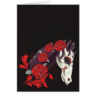 Dias de los Muertos Cheval Crâne avec Roses