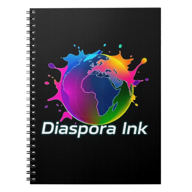 Diaspora Ink. Heart shaped spiral notebook. Notebook (Front)