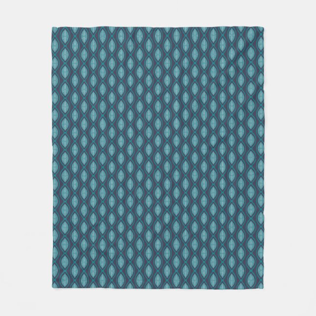 Diatom Algae Ogee Blue Fleece Blanket (Front)