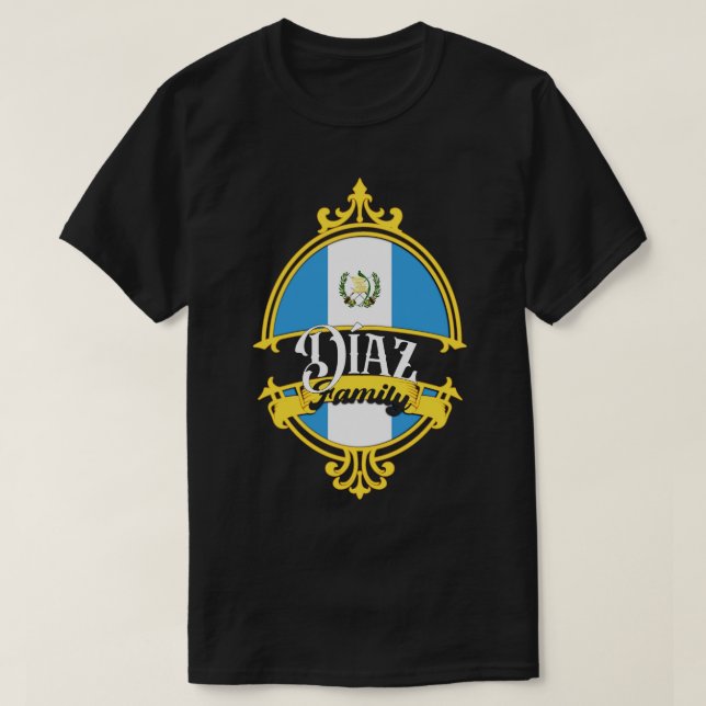 Diaz Family Guatemala flag T-Shirt (Design Front)