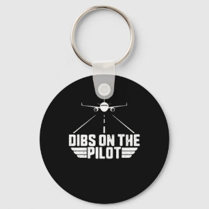 Dibs On Pilot Aviation Aircraft Plane Girlfriend Keychain