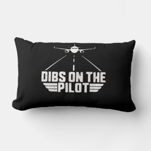 Dibs On Pilot Aviation Aircraft Plane Girlfriend Lumbar Pillow