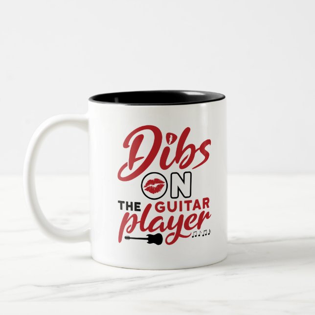 Dibs on the Guitar Player Two-Tone Coffee Mug (Left)