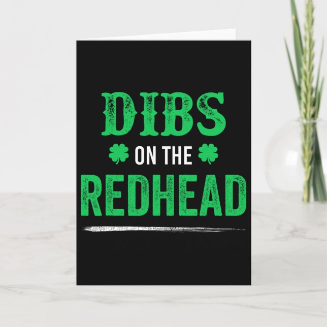 Dibs On The Redhead Funny For St Patricks Day Part Card (Front)