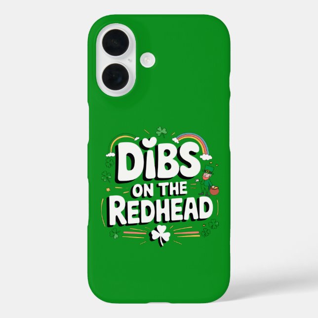 Dibs On The Redhead Funny St Patrick's Day Case-Mate iPhone Case (Back)