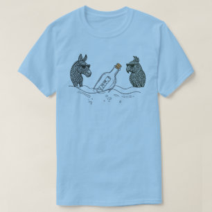 Dibs & Parrot avec un T-Shirt bouteille de spiritu