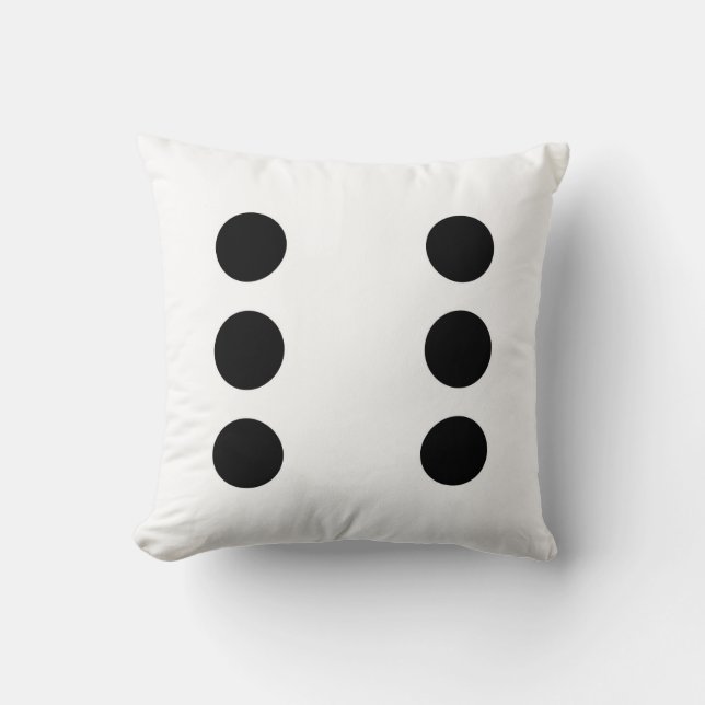 dice 6 and dice 1 throw pillow (Front)