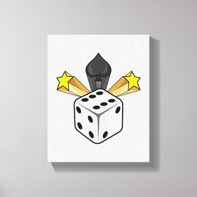 Dice at Poker with Spades & Stars Canvas Print (Front)