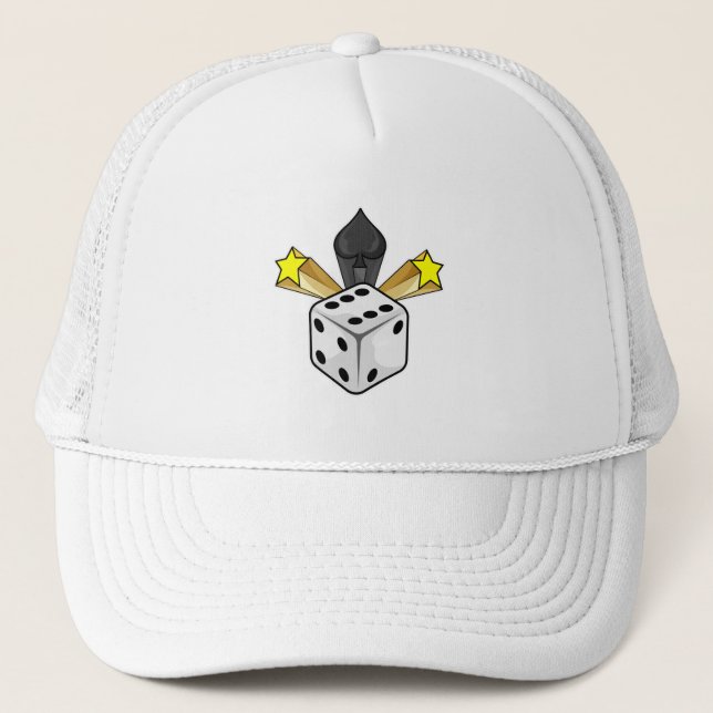 Dice at Poker with Spades & Stars Trucker Hat (Front)