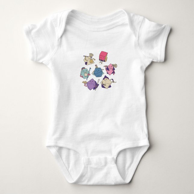 Dice characters baby bodysuit (Front)