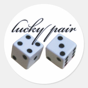 dice classic round sticker