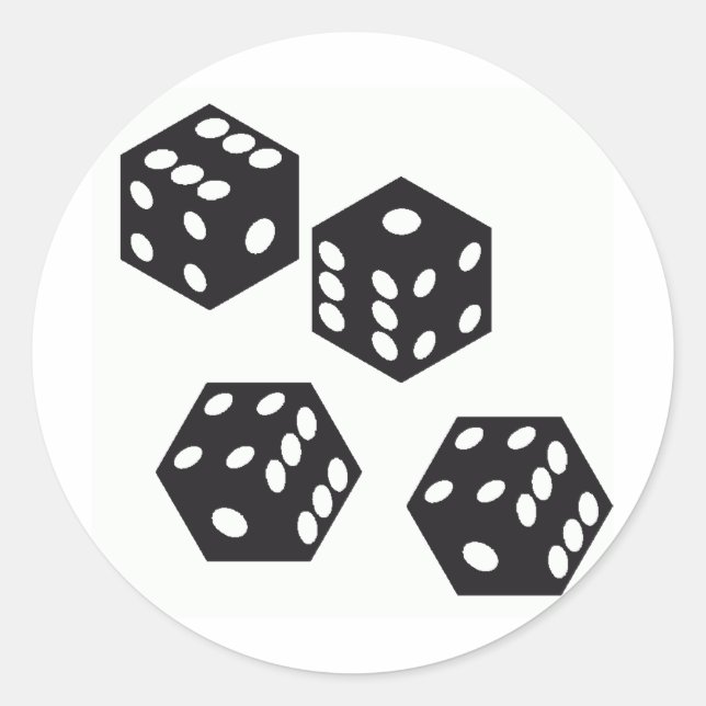 dice classic round sticker (Front)