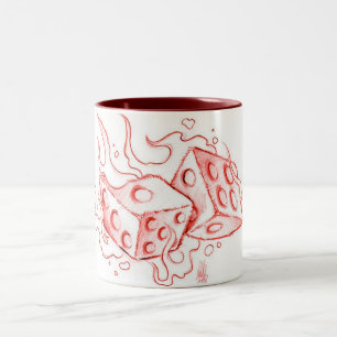 Dice flamming Two-Tone coffee mug