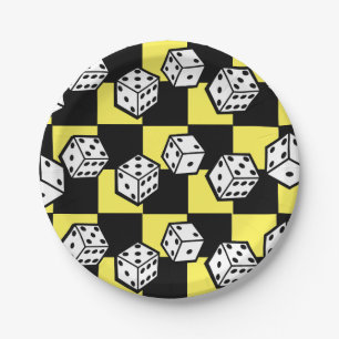 Dice for Bunco, Board Games, Vegas Night Party Paper Plate