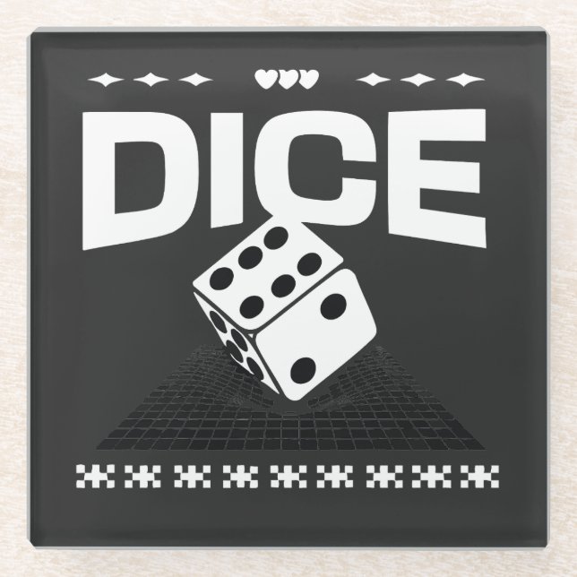 Dice Glass Coaster (Front)
