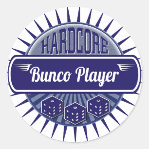 Dice Hardcore Bunco Party Retro VIntage Player Classic Round Sticker