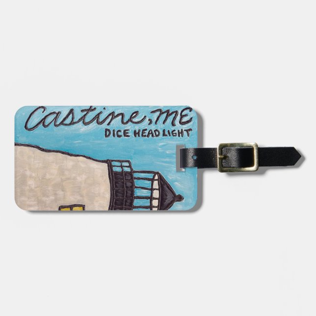 Dice Head Lighthouse Luggage Tag (Front Horizontal)
