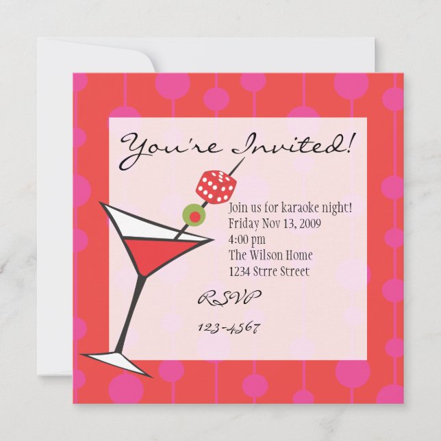 Dice Martini Invitation (Front)