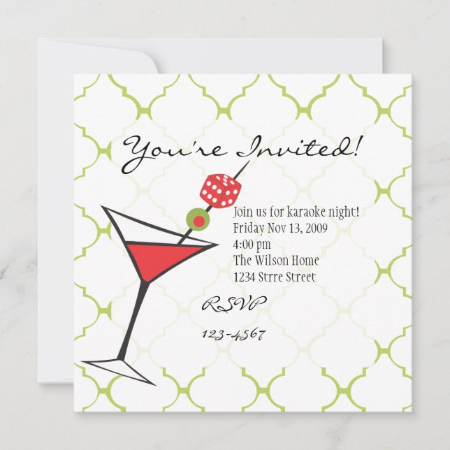 Dice Martini Invitation (Front)