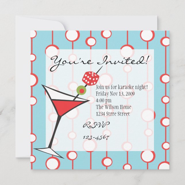Dice Martini Invitation (Front)