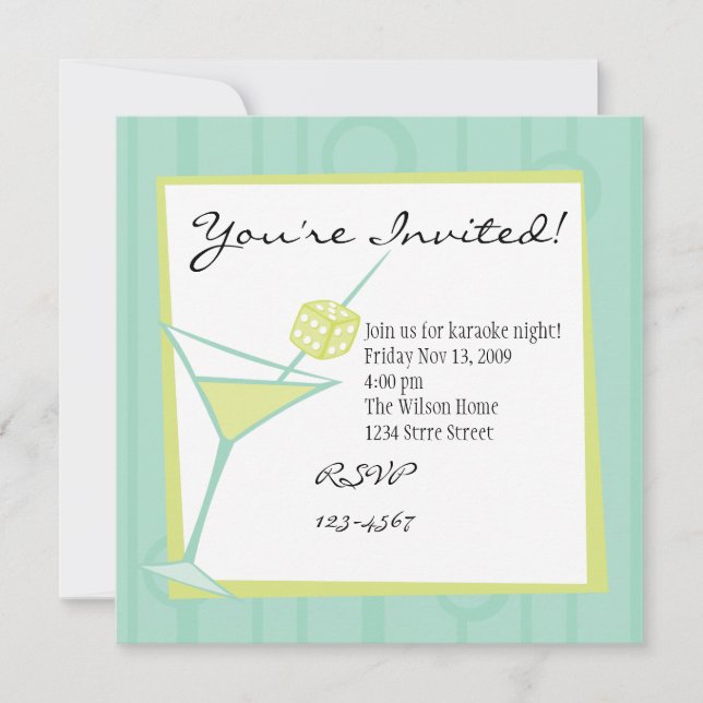 Dice Martini Invitation (Front)