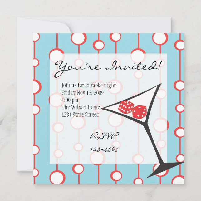 Dice Martini Invitation (Front)