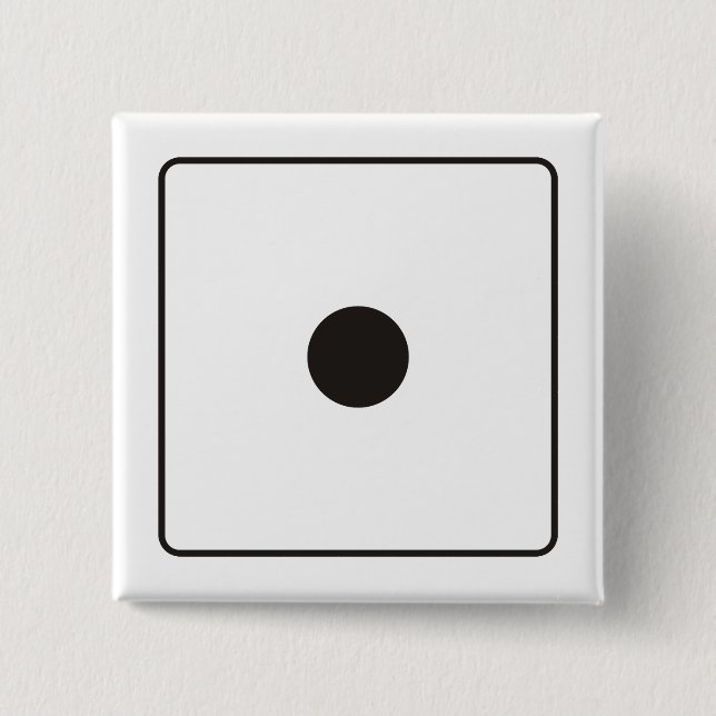 DICE numbers of pips 1 + your backgr. 2 Inch Square Button (Front)