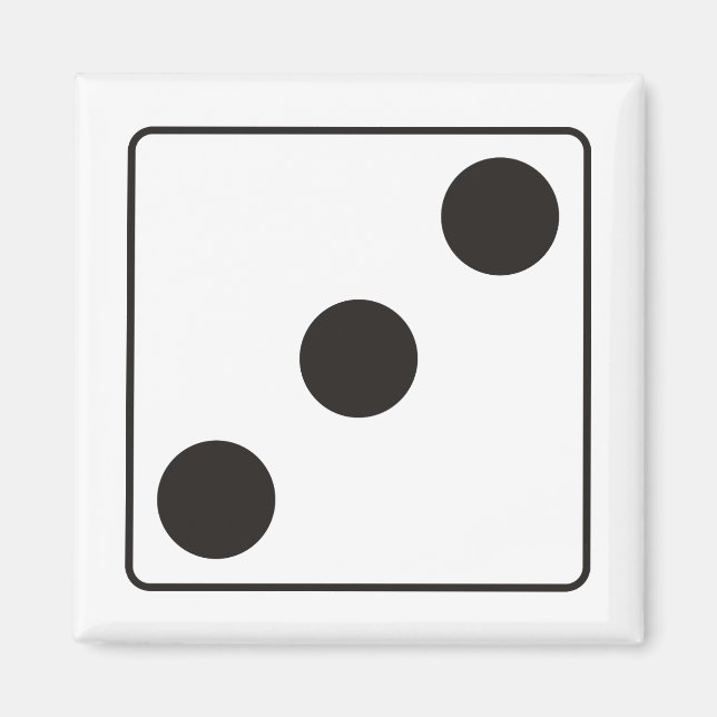 DICE numbers of pips 3 + your backgr. Magnet (Front)