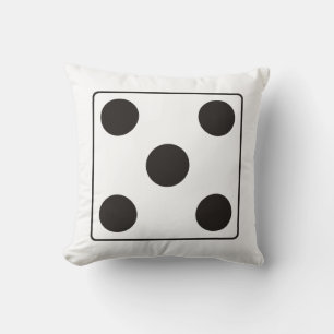 DICE numbers of pips 5 + your backgr. Throw Pillow