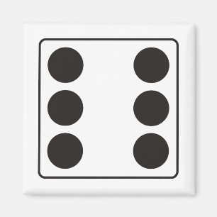 DICE numbers of pips 6 + your backgr. Magnet