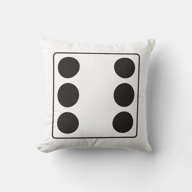 DICE numbers of pips 6 + your backgr. Throw Pillow (Front)