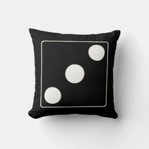 DICE numbers of pips white 3 + your backgr. Throw Pillow
