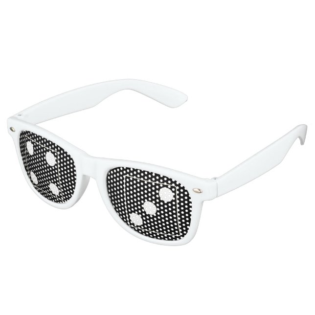 DICE numbers of pips white 4 & 3 + your ideas Retro Sunglasses (Angled)