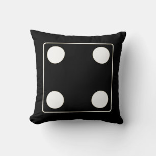 DICE numbers of pips white 4 + your backgr. Throw Pillow