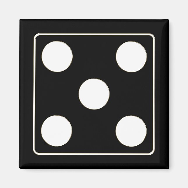 DICE numbers of pips white 5 + your backgr. Magnet (Front)