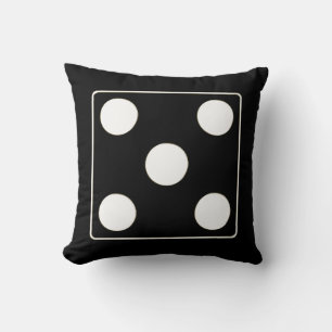 DICE numbers of pips white 5 + your backgr. Throw Pillow