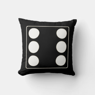 DICE numbers of pips white 6 + your backgr. Throw Pillow