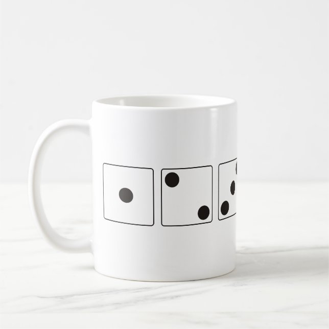 DICE numbers of pips + your backgr. colour & ideas Coffee Mug (Left)