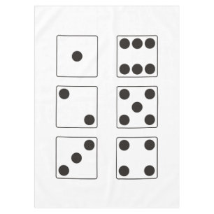 DICE numbers of pips + your backgr. colour & ideas Tablecloth