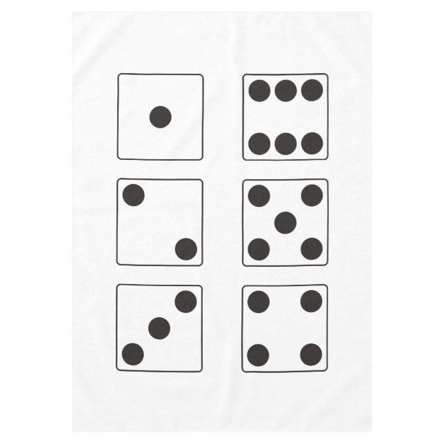 DICE numbers of pips + your backgr. colour & ideas Tablecloth (Front)