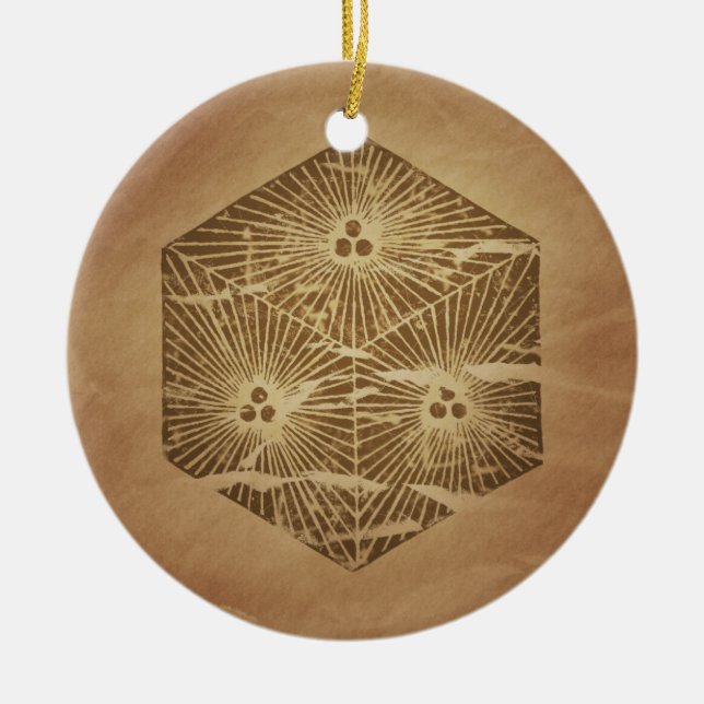 Dice of Good Luck Japanese Magic Charms Ceramic Ornament (Front)