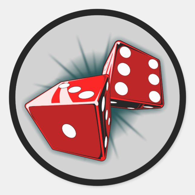Dice Pair Classic Round Sticker (Front)