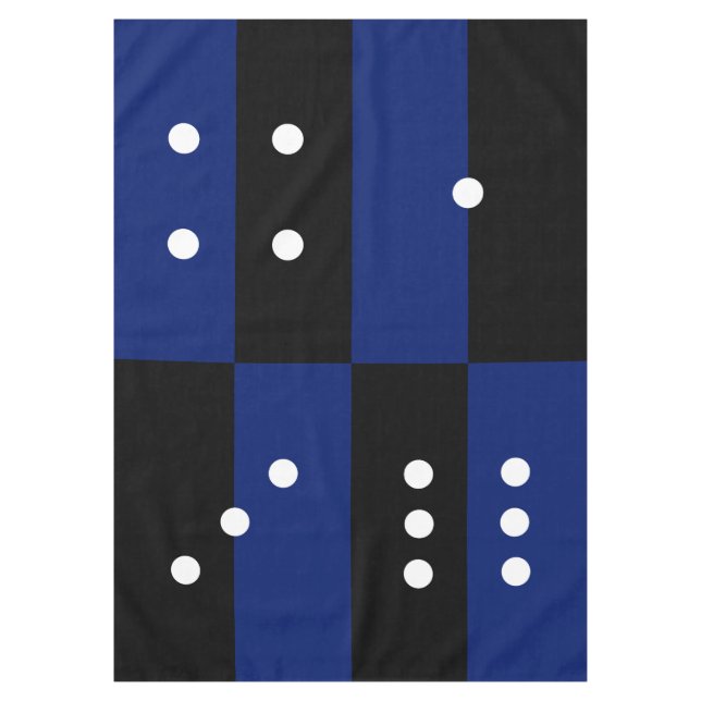 Dice polka dot blue/black  tablecloth (Front)