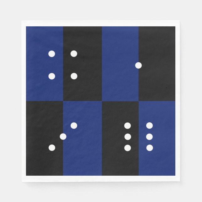 Dice polka dot pattern /black  napkin (Front)