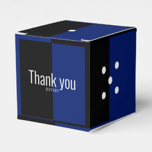 Dice polka dots dice pattern blue & black  favor box
