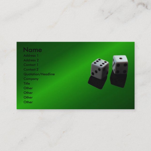 Dice Profile Carde Business Card (Front)